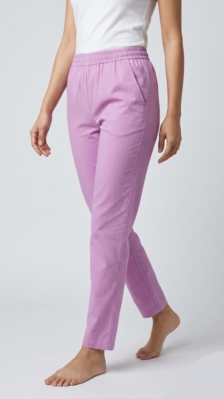 Women’s Straight Fit Cotton Pants – Comfortable Daily Wear