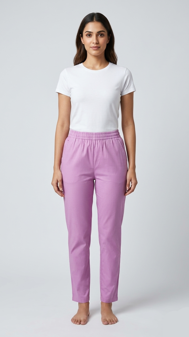 Women’s Straight Fit Cotton Pants – Comfortable Daily Wear