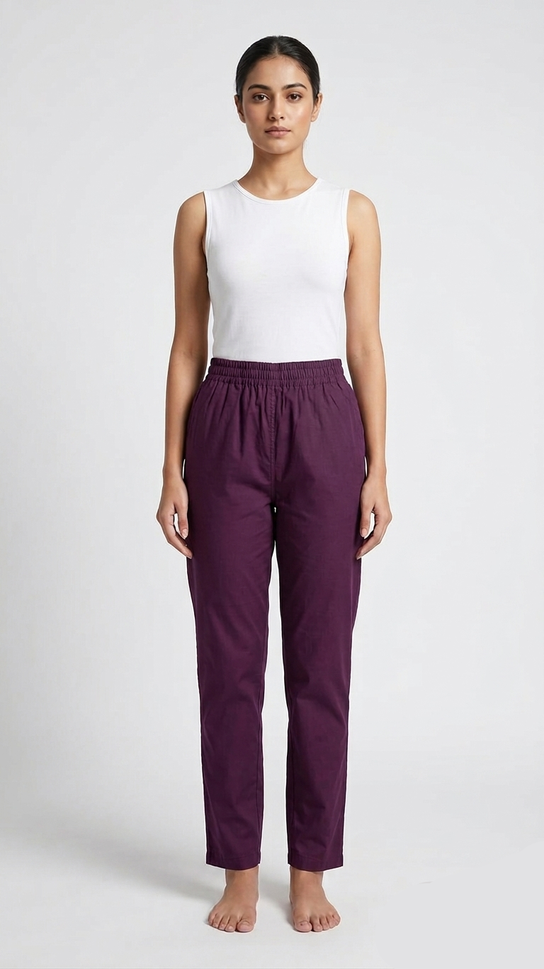Women’s Straight Fit Cotton Pants – Comfortable Daily Wear