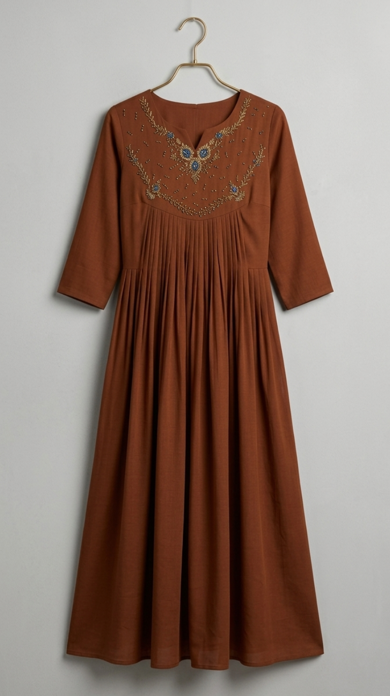 Elegant Georgette Kurti – Stylish Women’s Ethnic Wear with Plain Back