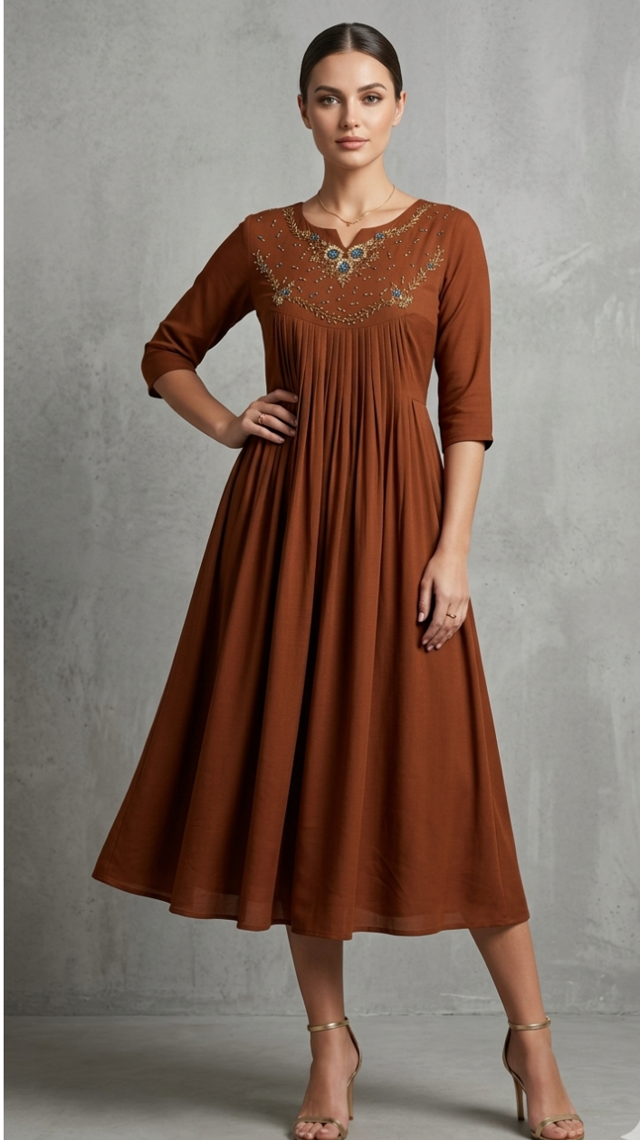 Elegant Georgette Kurti – Stylish Women’s Ethnic Wear with Plain Back