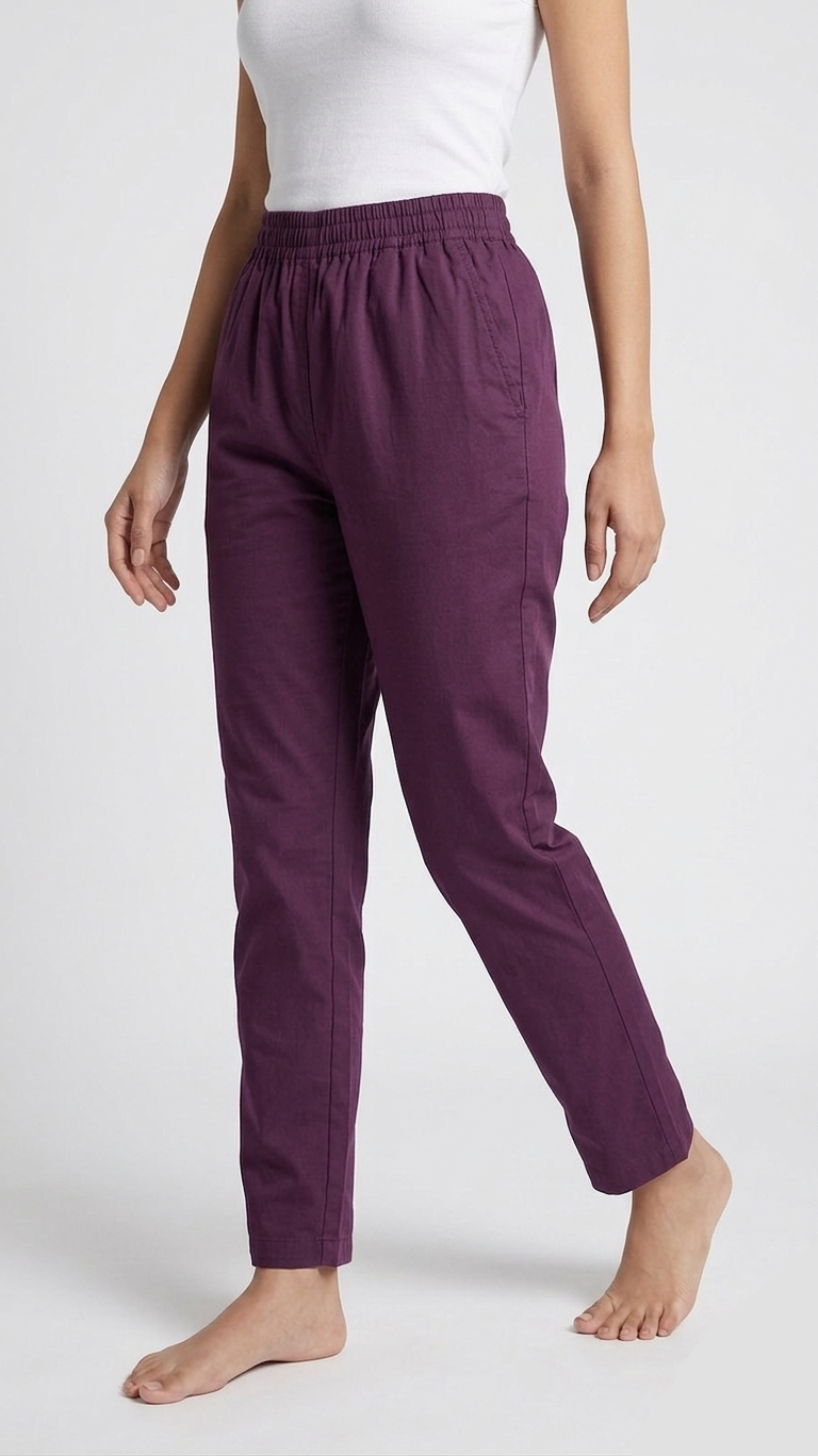 Women’s Straight Fit Cotton Pants – Comfortable Daily Wear