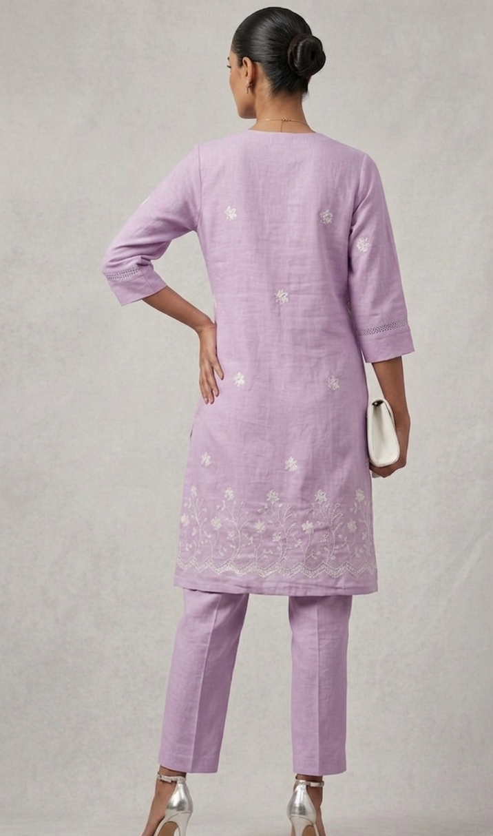 Stylish Crushed Fabric Coat Set for Women – Elegant Ethnic Wear