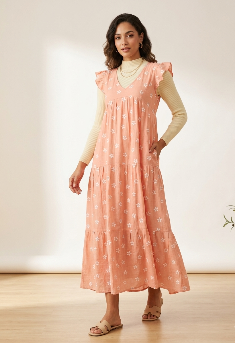 Imported Fabric Floral Romper Dress – Free Size Stylish One Piece