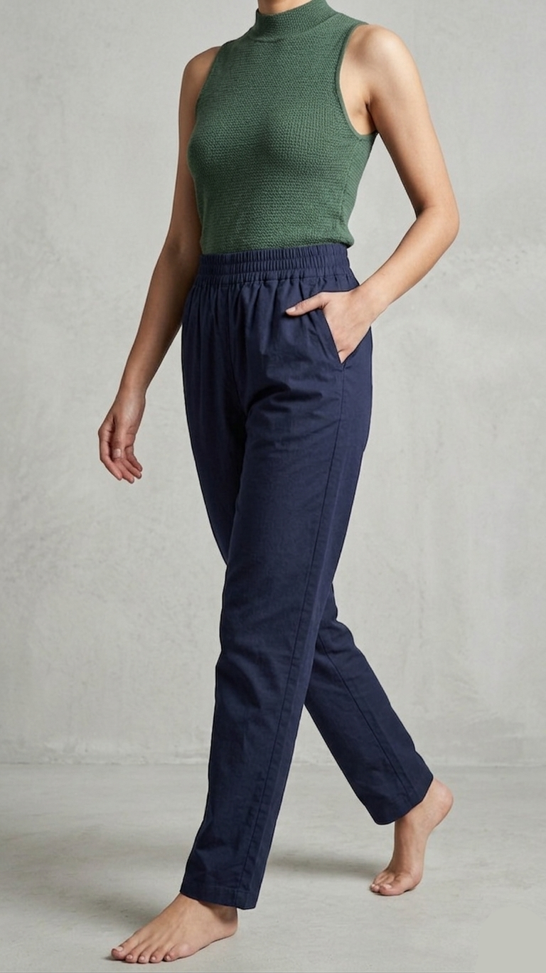 Women’s Straight Fit Cotton Pants – Comfortable Daily Wear