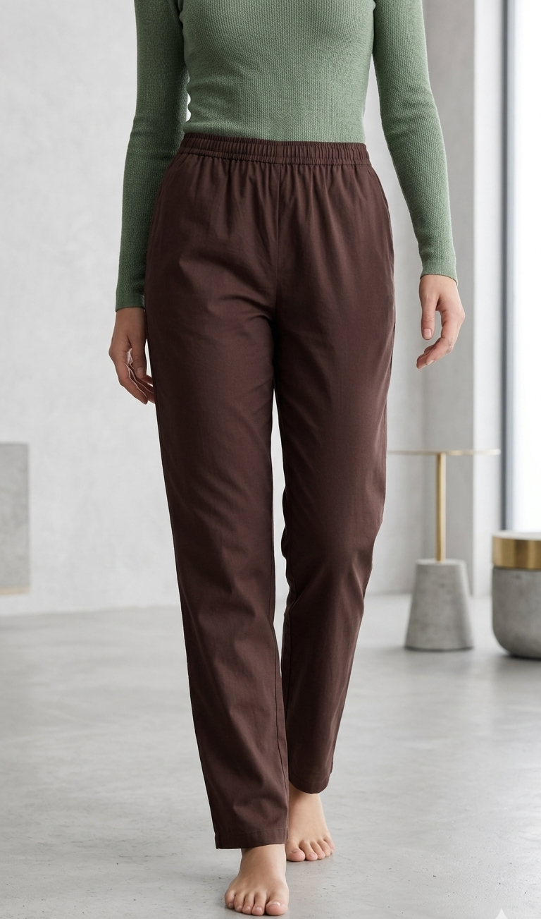 Women’s Straight Fit Cotton Pants – Comfortable Daily Wear